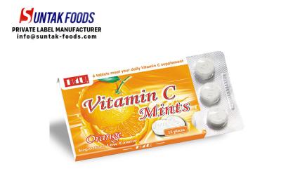 China Paquete de ampolla libre del suplemento de la vitamina C del caramelo del azúcar orgánico con sabor a naranja en venta