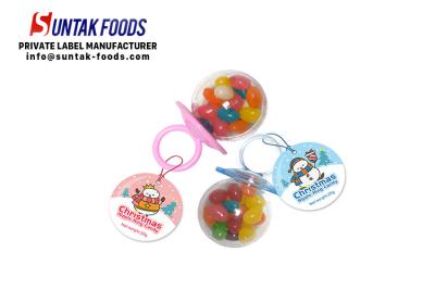 China Colorful Christmas Nipple Ring Jelly bean candy in big plastic bottle for sale