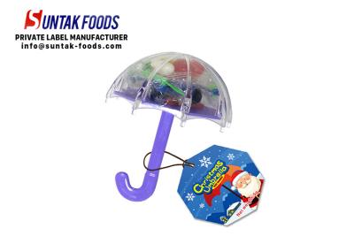 China Seasonal Christmas umbrella Jelly bean toy candy with small toys for sale