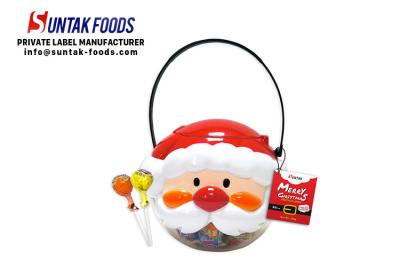 China Seasonal Christmas Santa colorful fruity lollipop candy for gift shop for sale