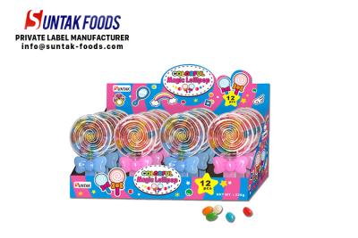 China Lovely colorful magic lollipop shape jelly bean candy for kids for sale