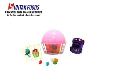 China Tasty confectionery cupcake jelly bean candy with small toys for sale