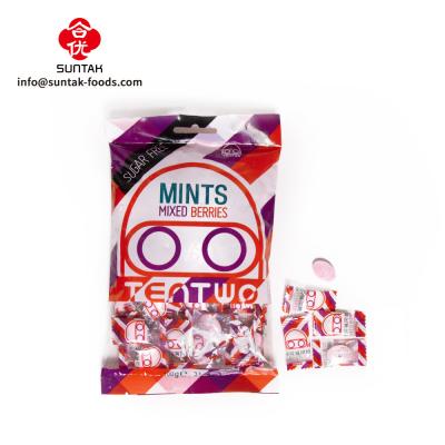 China Private Label Sugar free Mixed Berries Flavoured Mints In Bag Pack for sale