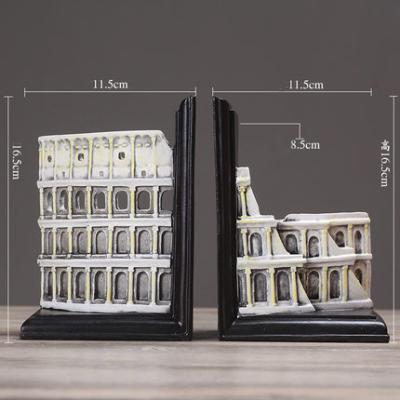 China Europe Bookends Famous Roman Arena Building Bookends Custom Unique Poly Stand Cheap Resin for sale