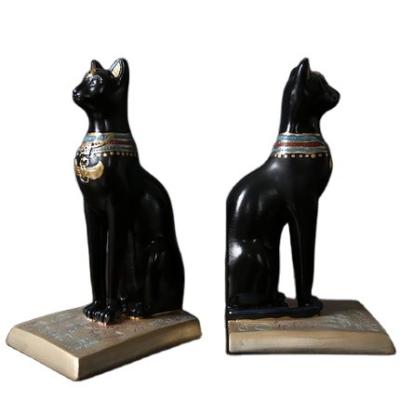 China Custom Unique Cheap Europe Poly Book Stand Resin Egypt Cats Bookends for sale