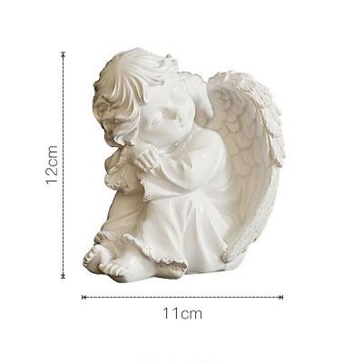 China Pure White Figurine Angel Wings Custom Made Poly Resin Angel Statue From Europe Small for sale