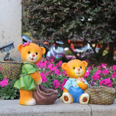 China Garden Cute Pot European Cartoon Bear Green Plant Decoration Fleshy Flower Pot for sale