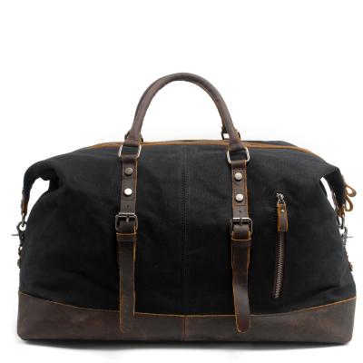 China Hot Sale Fashion Canvas Leather Travel Duffel Bag For Men Vintage Leather Duffel Bags for sale