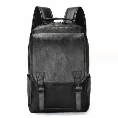 China Amazon Hot Selling Waterproof PU Leather Backpack Men's Backpack Large Capacity Wholesale Waterproof Retro Backpack for sale