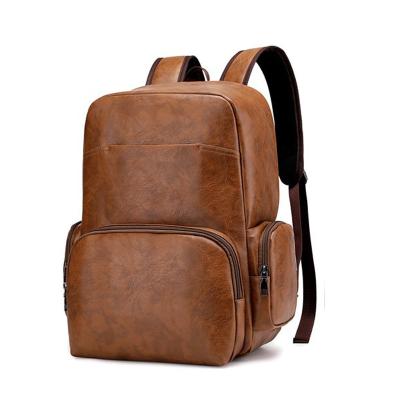 China Waterproof Trendy Custom Made Men Leather Backpack Fashion College School Luxury Waterproof Backpack for sale