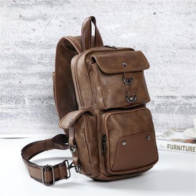 China Fashion Men Vintage PU Messenger Bag High Quality Leather Men's Retro Shoulder Bag Large Capacity for sale