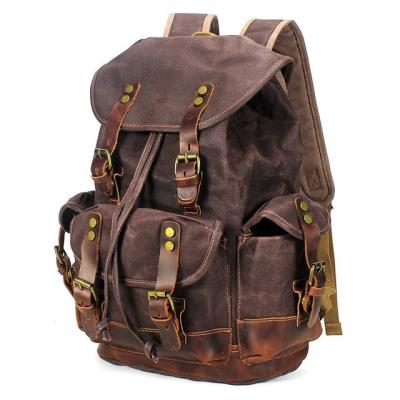 China New Arrival Waterproof Outdoor Travel Wax Canvas Waterproof Backpack for sale