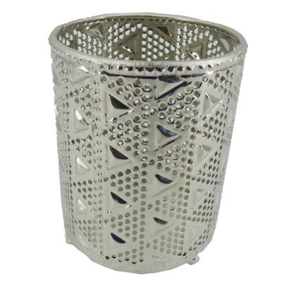 China ECO-frendly Decorative Gold Candle Cylinder Metal Votive Tin for sale