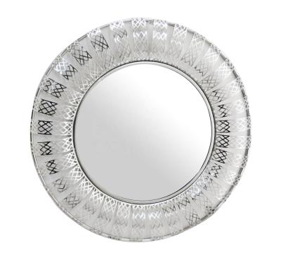 China Modern Elegant Round Mirror Hollow Round Mirror Round Edge Decorative Hollow Mirror for sale