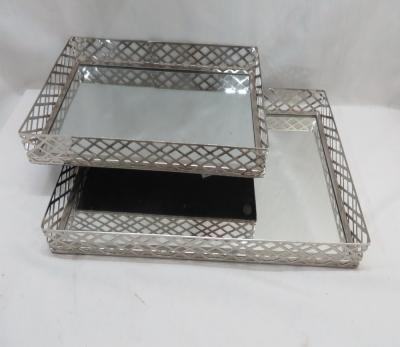 China hotel decorative silver serving trays silver food trays silver jewelry trays for sale