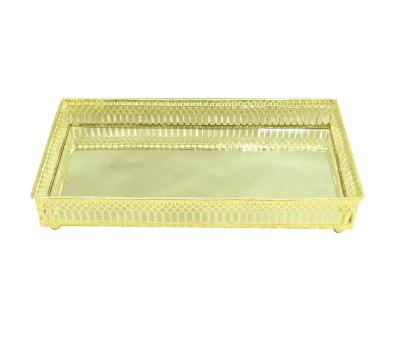 China Hotel Mirror Food Trays Mirror Cake Trays Mirror Serving Trays for sale