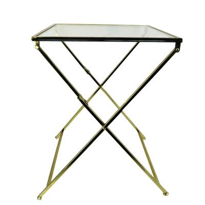 China Modern Modern Metal Glass Side End Tables for sale