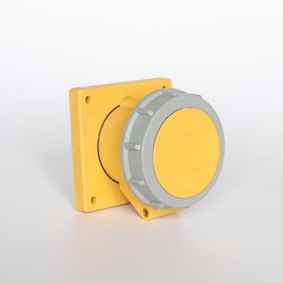 China LX ECO 5Pin Outdoor Mounted Socket Outlet 3 110V 16A Yellow Industrial Plug And Socket ip67 for sale