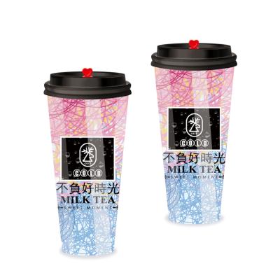 China Factory Price Beverage Cup Disposable Beverage Tea/Milk/Juice Cup And So On With Lid For Juice for sale