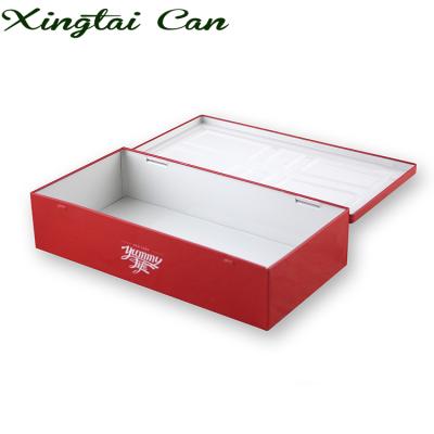 China High Quality Large Cosmetic Storage Door Form Luxury 0.3mm Tinplate Metal Packaging Box With Hinged Lids for sale