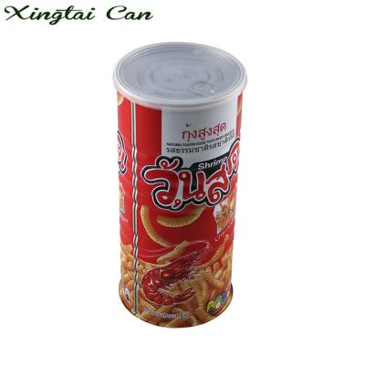 China Snack packaging cans 100g good quality large metal snack packing crates metal tin can with lids for sale