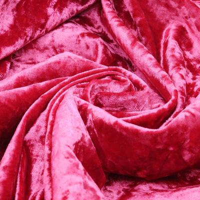 China Fabric manufacturers supplier top quality waterproof red velvet crushed textile fabric for cutians for sale