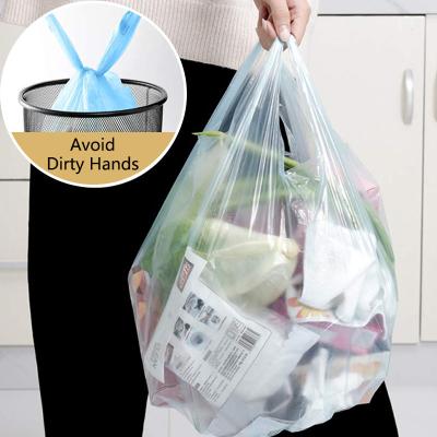 China For Kitchen Packaging Disposable Customized Plastic Waste Bag Organizer Pet Waste Bags Black With Handle Printing Transparent HDPE Bags for sale