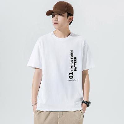 China High Quality Men's Letter 100% Cotton Fabric Slim Fit Men's T-shirt Anti-pilling Short Sleeve Summer New Printing T-shirt O-Neck for sale