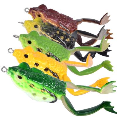 China Custom Silicone Frog Bait Soft Thunder Frog Toad Bait Fishing Supplies Minnow Crankbaits Fishing Soft Lures Frog Fishing Lures for sale