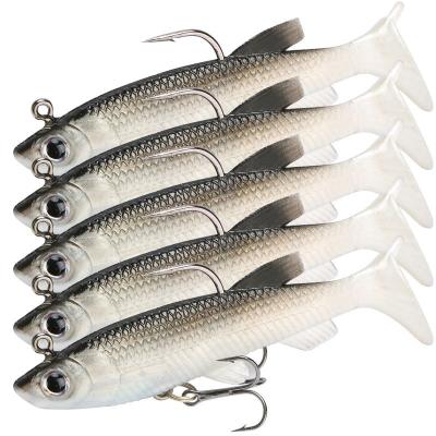 China Silicone and Lead Inside Hot Seller PESCA 8.5cm 3d Eyes Lead Jigs Soft Fishing Lures with Swim Sinking Bait for Single Hook Freshwater Fishing Lures sea for sale