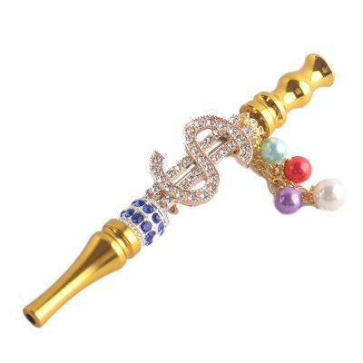 China Free Shipping Custom Diamond Bling Metal Hookah Mouthpiece Tips Accessories Cigarette Smoking Blunt Holder For Men And Woman for sale