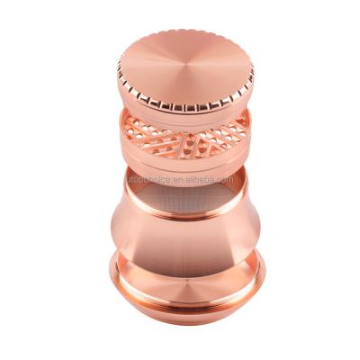 China Tobacco Wheel Grinding Pocket Brush For Grinder With Handle On Side Tobacco Grinders Weed Herb Grinder Aluminum Alloy for sale