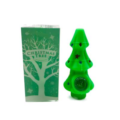 China Modern Smoking Weed Herb Pipes And Glass Bowl Tobacco Pipe Silicone Smoking Pipe Christmas Tree Accessories for sale