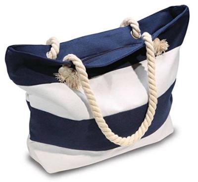 China Wholesale Canvas Custom Reinforced Large Straps Beach Tote Shoulder Handbag Cotton Canvas Bag With Grommet Handles for sale