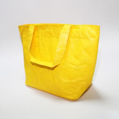 China Tyvek tote bag customized light weight fluorescent yellow dupont eco tyvek paper tote bag tearproof for sale