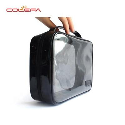 China OEM Logo Fashion Factory Fashion Water Proof Zipper Cartoon PVC Small Dot Makeup Brush Custom Clear Toiletry Cosmetic Zipper Bag for sale