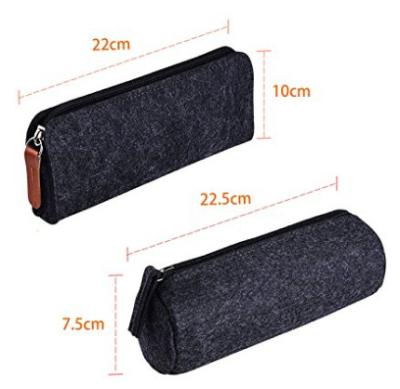 China Schools & Custom Dark Gray Offices New Design Felt School Pouch Pencil Case Bag With Zipper for sale