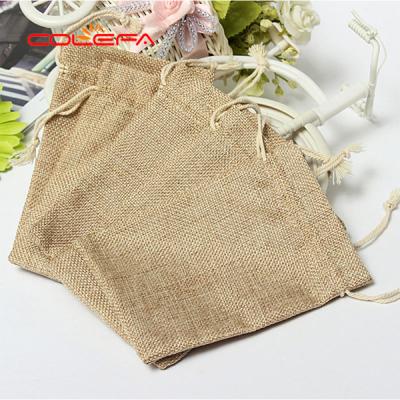 China Jute Reusable Recyclable Sustainable Printable Stylish Custom Made Hessian Canvas Bag Gift Food Grade Handled Drawstring Bags for sale