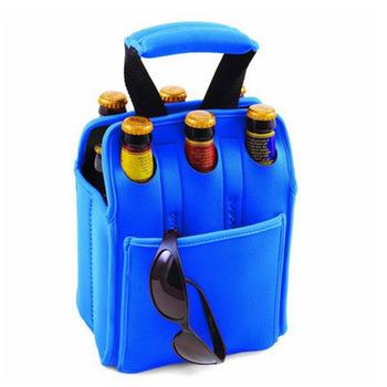 China High Quality Waterproof Insulation Travel Picnic Gift 6 Box Bottle Neoprene Wine Carrier Bottle Cooler Tote Bag For Gift for sale