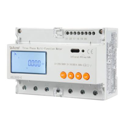 China Din Rail installation ADL3000-E Three phase energy meter with modbus communication 5A  via CT input kwh meter ADL3000-E for sale