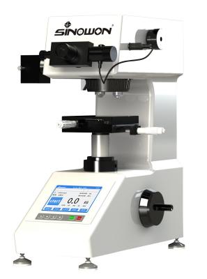 China Verificador motorizado da dureza do durómetro de Digitas Vickers da torreta micro com transferência de dados de Bluetooth da tela de toque da cor à venda