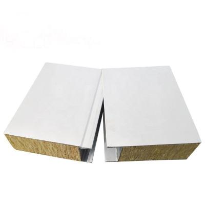 China 50mm 100mm Modern 150mm Insulated Rock Wool Sandwich Panel For Wall Roof Panels for sale