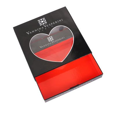 China Good Quality Recyclable Hot Selling PVC Window Heart Shaped Gift Box Drawer Hardcover Book for sale