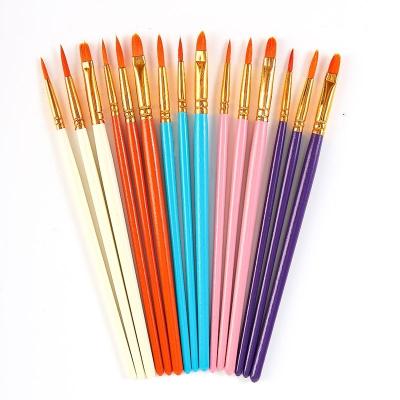 China Factory Promotional Free Sample Nylon Round Acrylic Paint Brush 3pcs Nylon Paint Brush for sale