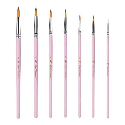 China Watetcolor Painting Brush 5pcs Pink Handle Hot Selling Professional Nylon Paint Brush High Quality Nylon Paint Brush for sale