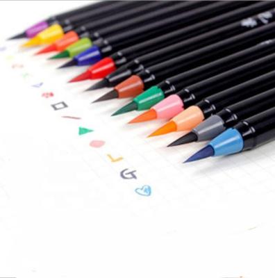 China Professional Artist Hot Selling Nylon Watercolor Pen Tip 12 24 48 Color Water Color Brush Pens For Art for sale