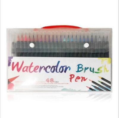 China Nylon Hot Brush Pen Set, 48 Colors Liner Retail Water Color Refillable Sale Watercolor Pens for sale