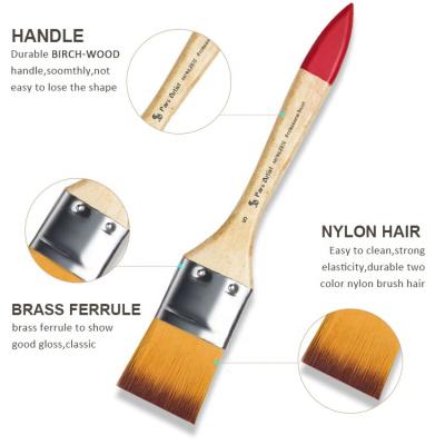 China High Quality Home Nylon Water Color Paint Brushes Set Watetcolor Painting Hair Artist Play Brush The Large Area Bulk Flat Brush for sale