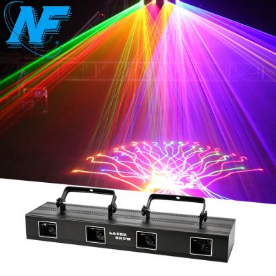 China Cheap 4 beams Club/dj/disco/pub/event/performance/tvshow/party/ballroom effect sound activated RGB LED pattern animation laser DJ laser lights for sale for sale