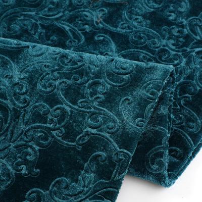 China 2021 New Arrival Shrink-Resistant Abaya Tradition Pattern Clothes Textile Embossed Polyester Fabric Spandex Velvet for sale